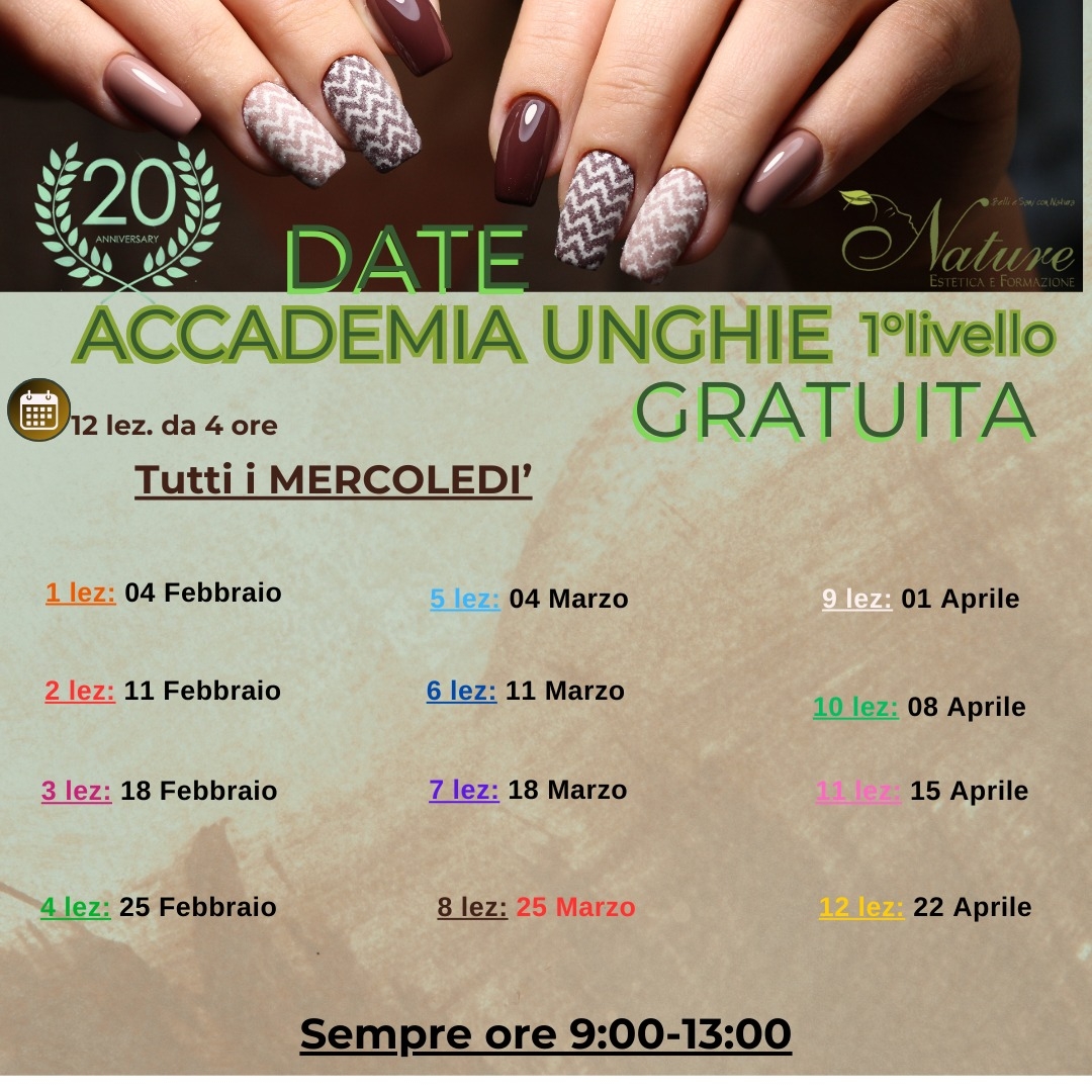 ACCADEMIA UNGHIE 1º LIVELLO GRATUITA